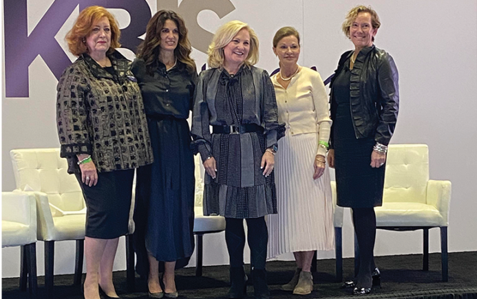 Suzie Williford and panel speakers at KBIS 2022, standing for a group photo after announcing the first Women to Women conference