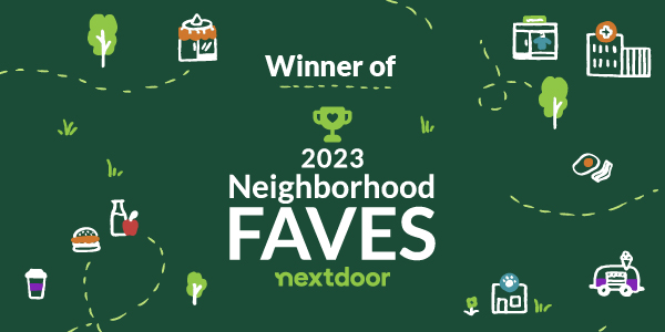 Banner for "Winner of 2023 Neighborhood Faves," awarded to HArts Design+Build in 2023 for their work with local remodels